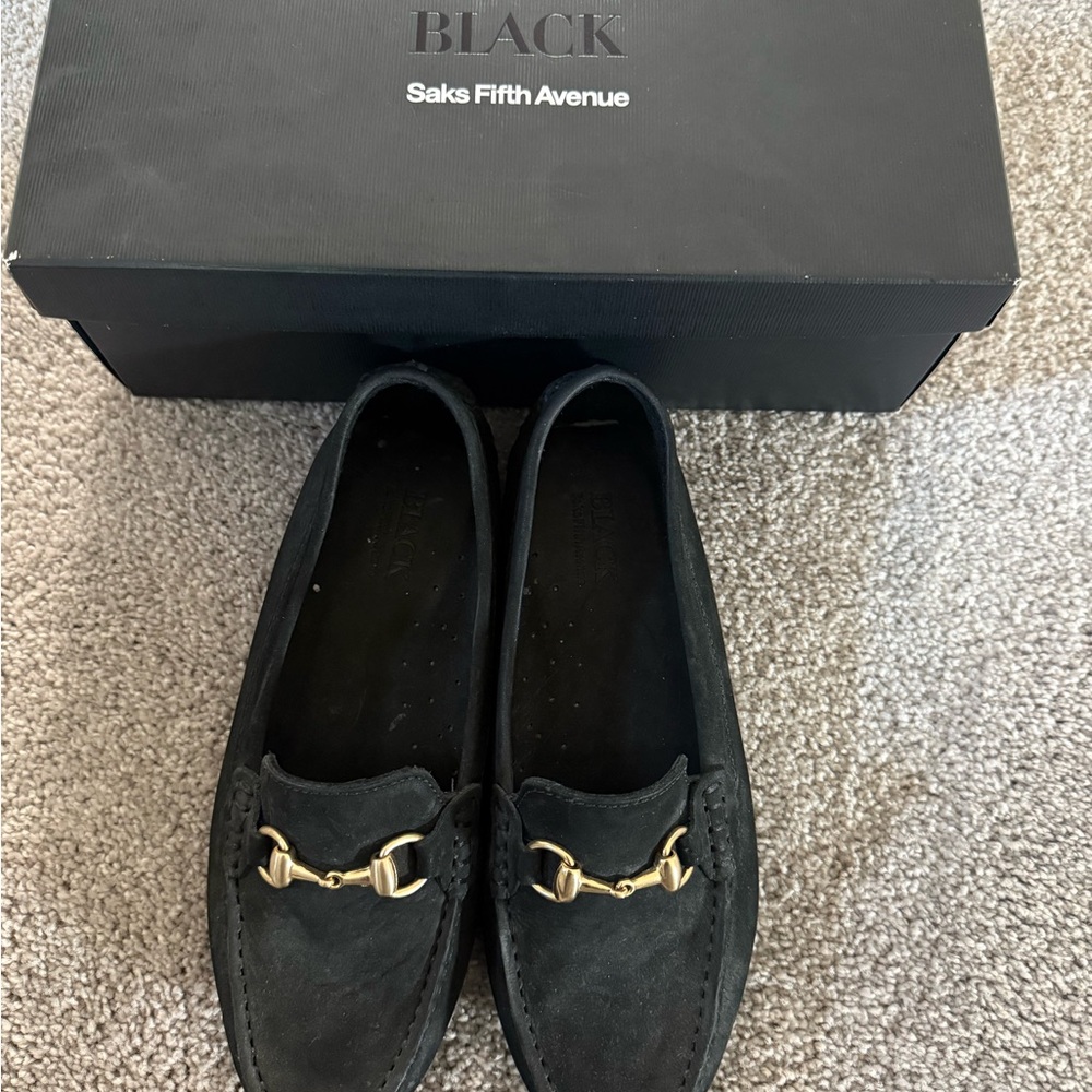 Saks Fifth Avenue Black Women’s Suede Loafers